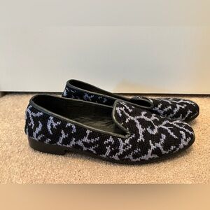 Vintage Snapdragon Needlepoint Women’s 7.5 Shoes Slip On Flats Loafers